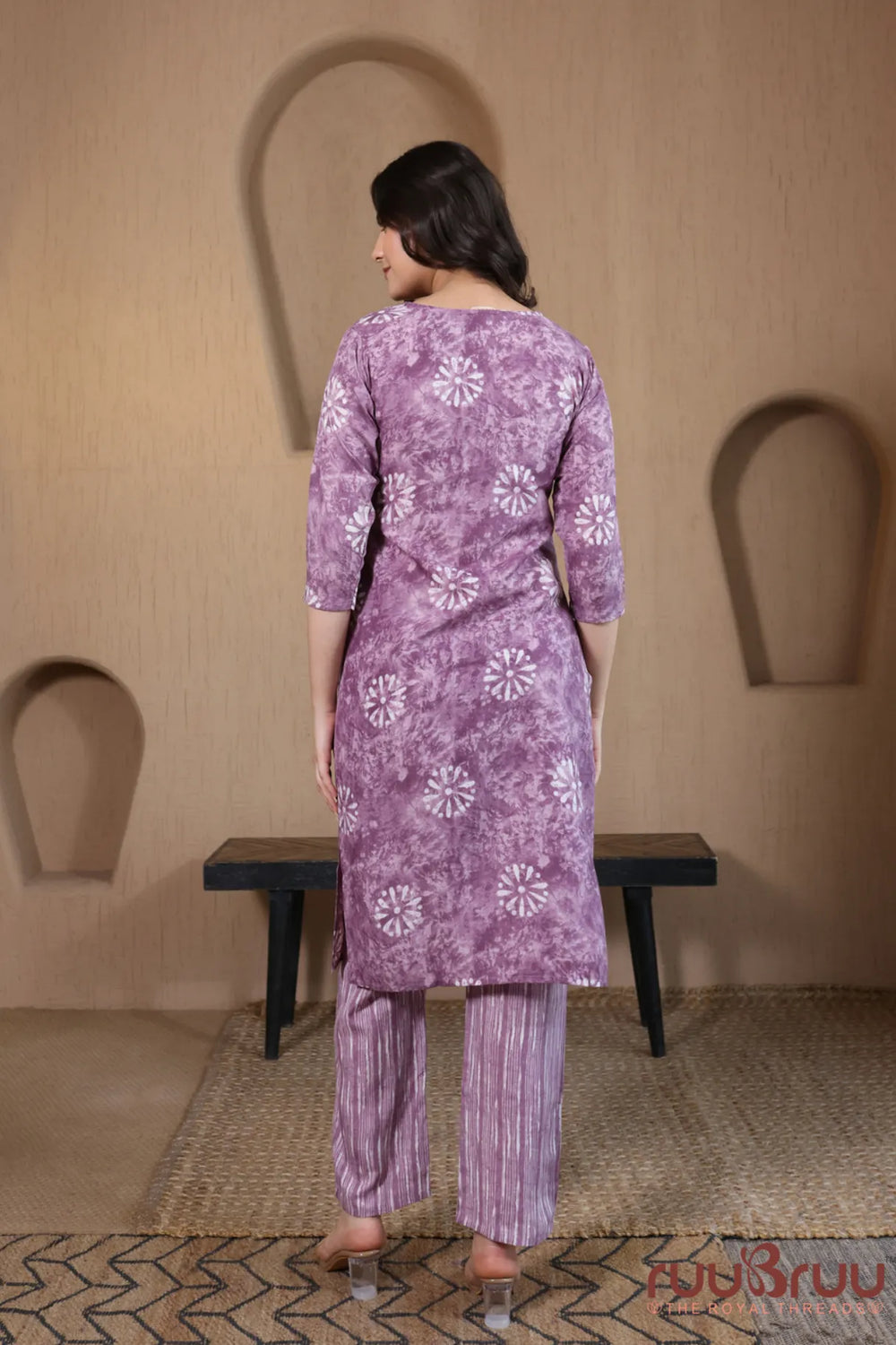 Malai Cotton 3 Pcs Suit with elegant yoke embroidery.