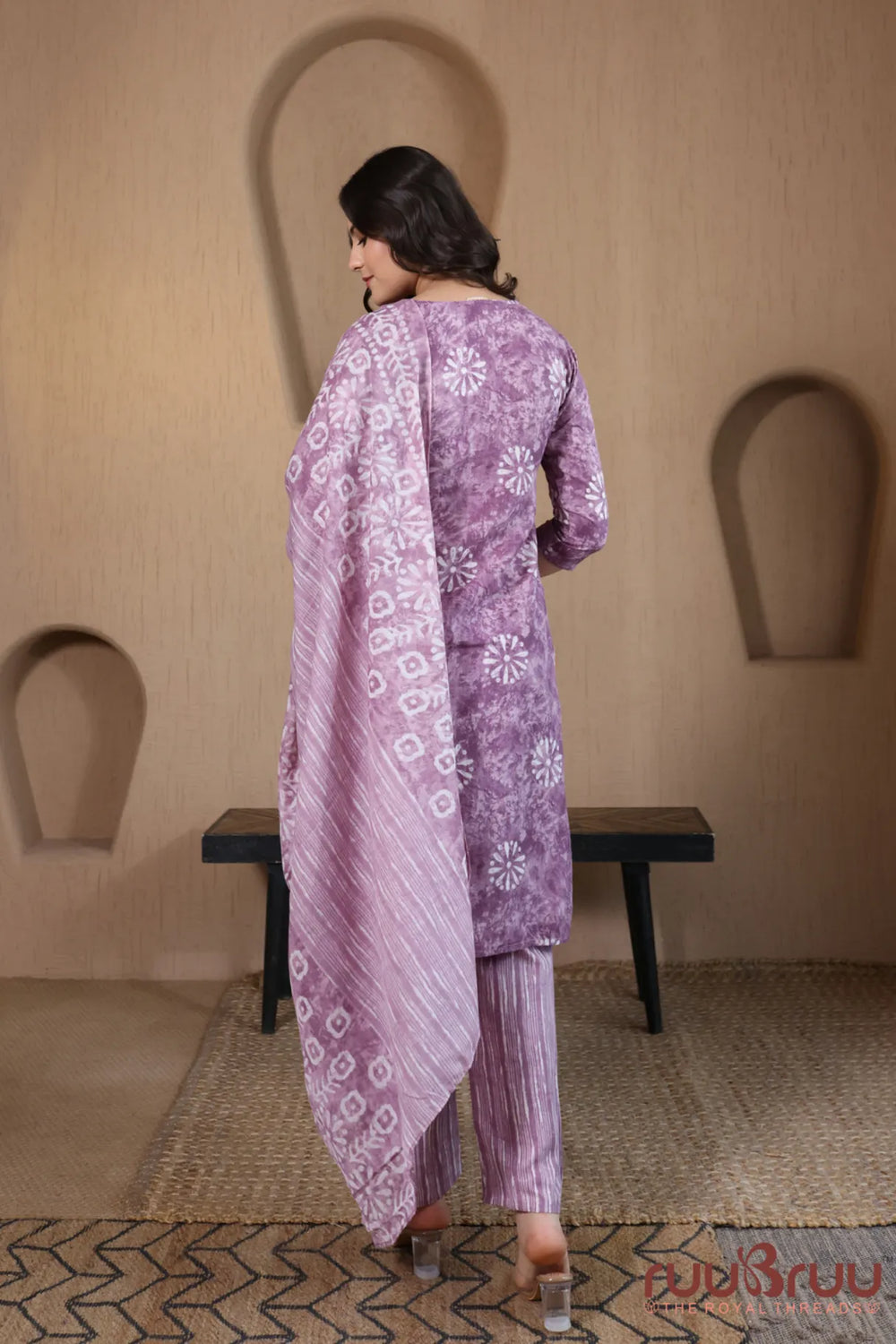Malai Cotton 3 Pcs Suit with elegant yoke embroidery.