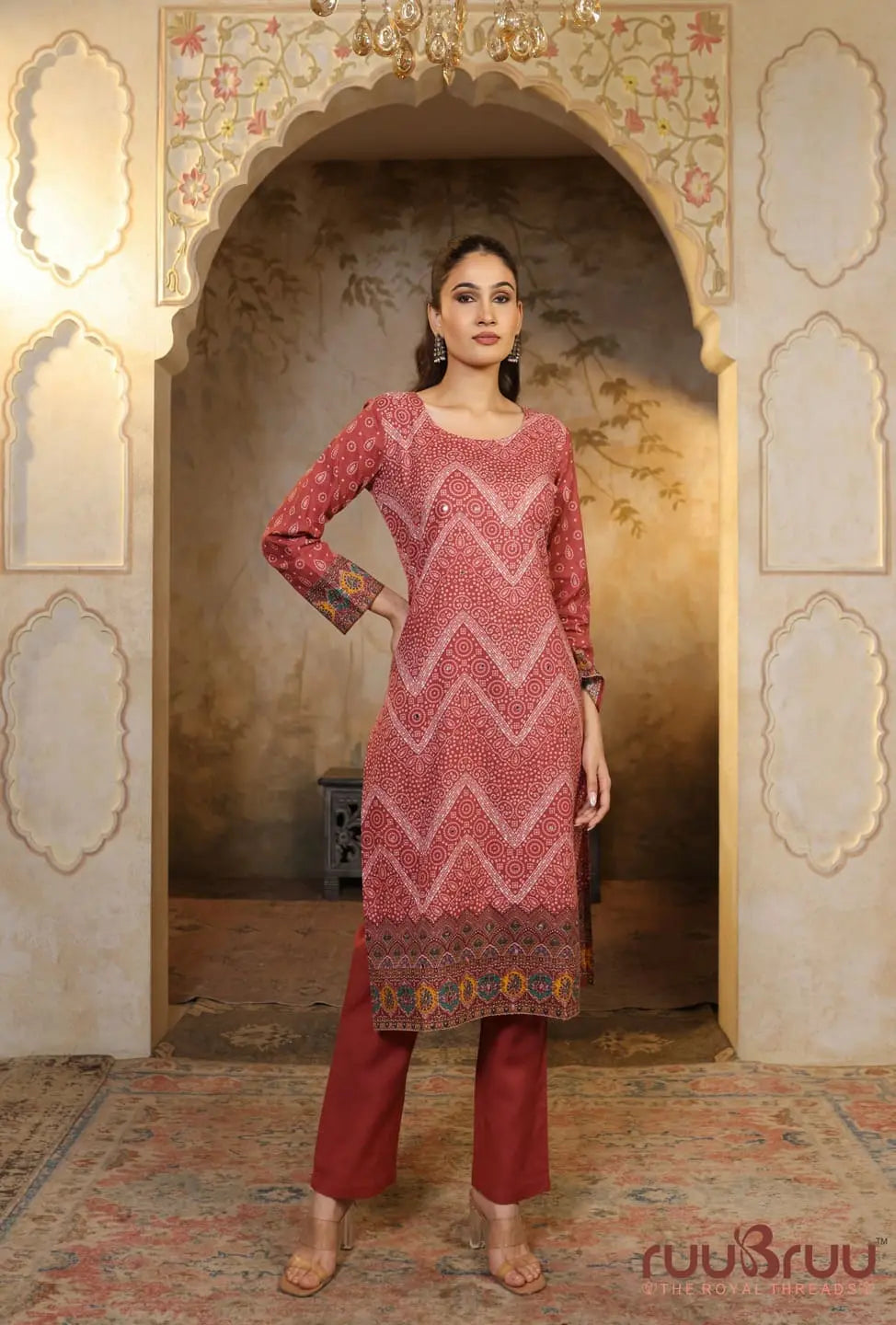 Elegant 3-Piece Mal Cotton Ladies Suit with Mal Dupatta