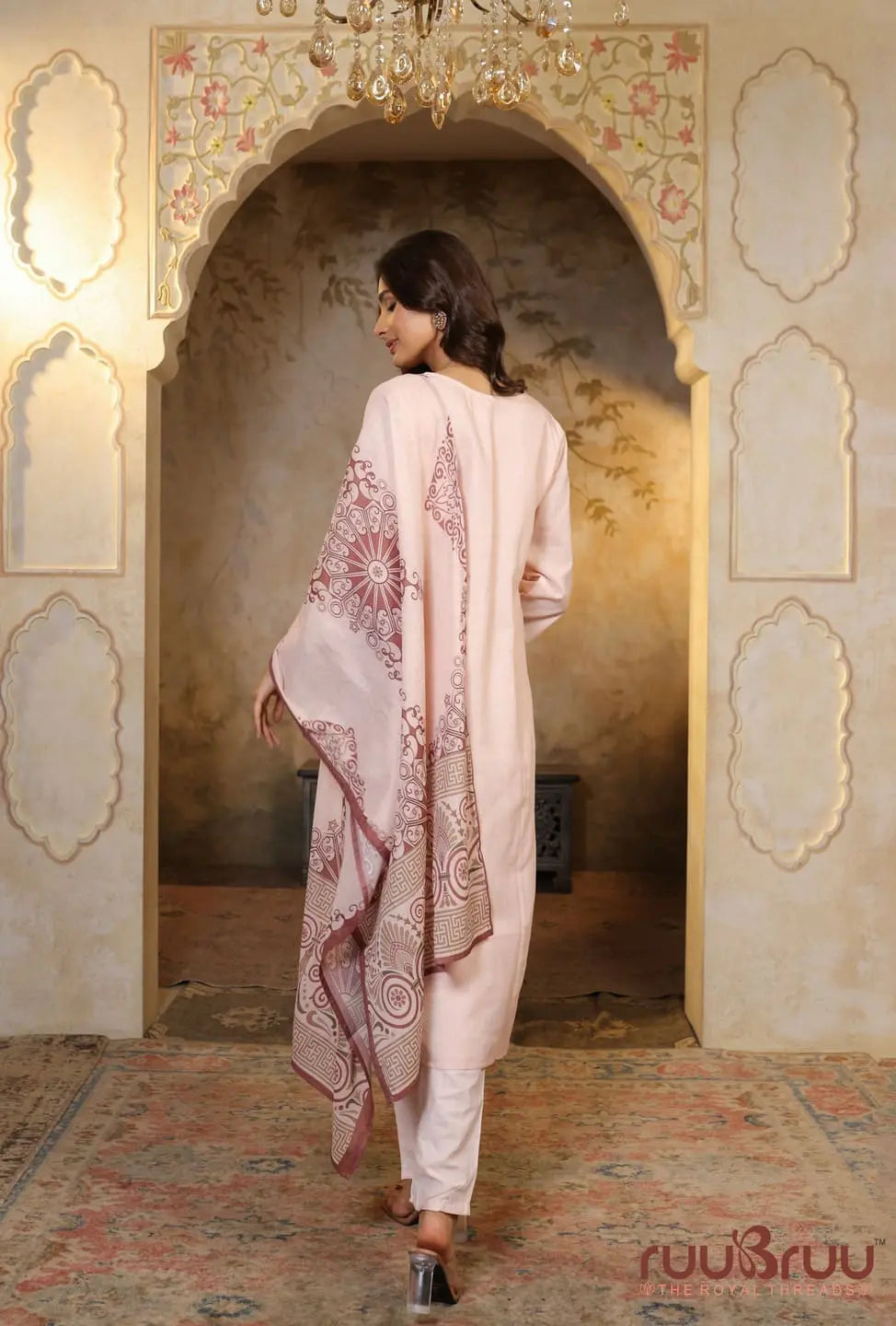 Mercerized Cotton 3-Piece Suit with Embroidery