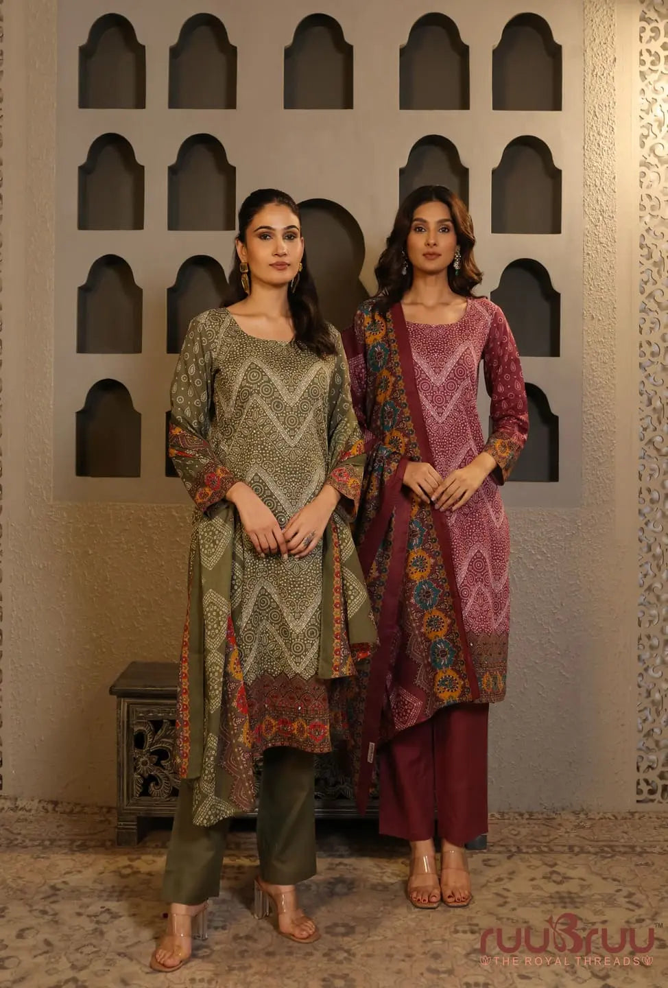 Elegant 3-Piece Mal Cotton Ladies Suit with Mal Dupatta
