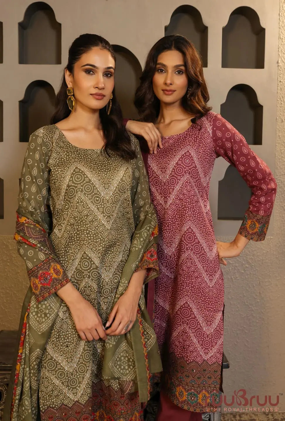 Elegant 3-Piece Mal Cotton Ladies Suit with Mal Dupatta