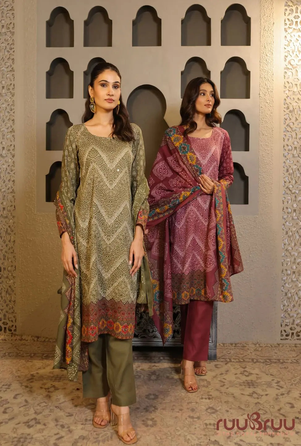 Elegant 3-Piece Mal Cotton Ladies Suit with Mal Dupatta