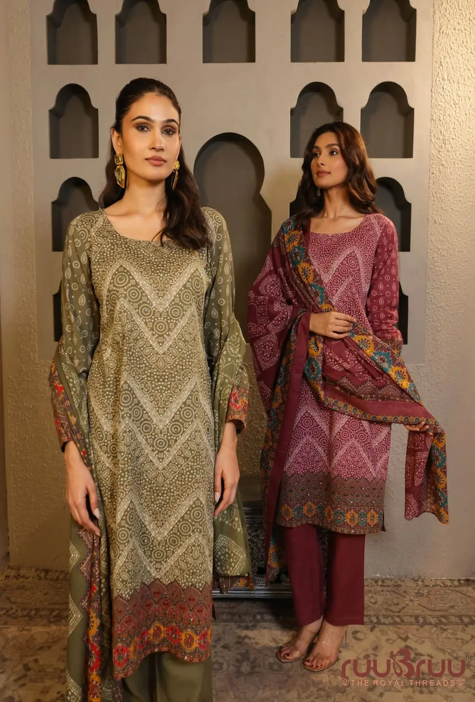 Elegant 3-Piece Mal Cotton Ladies Suit with Mal Dupatta