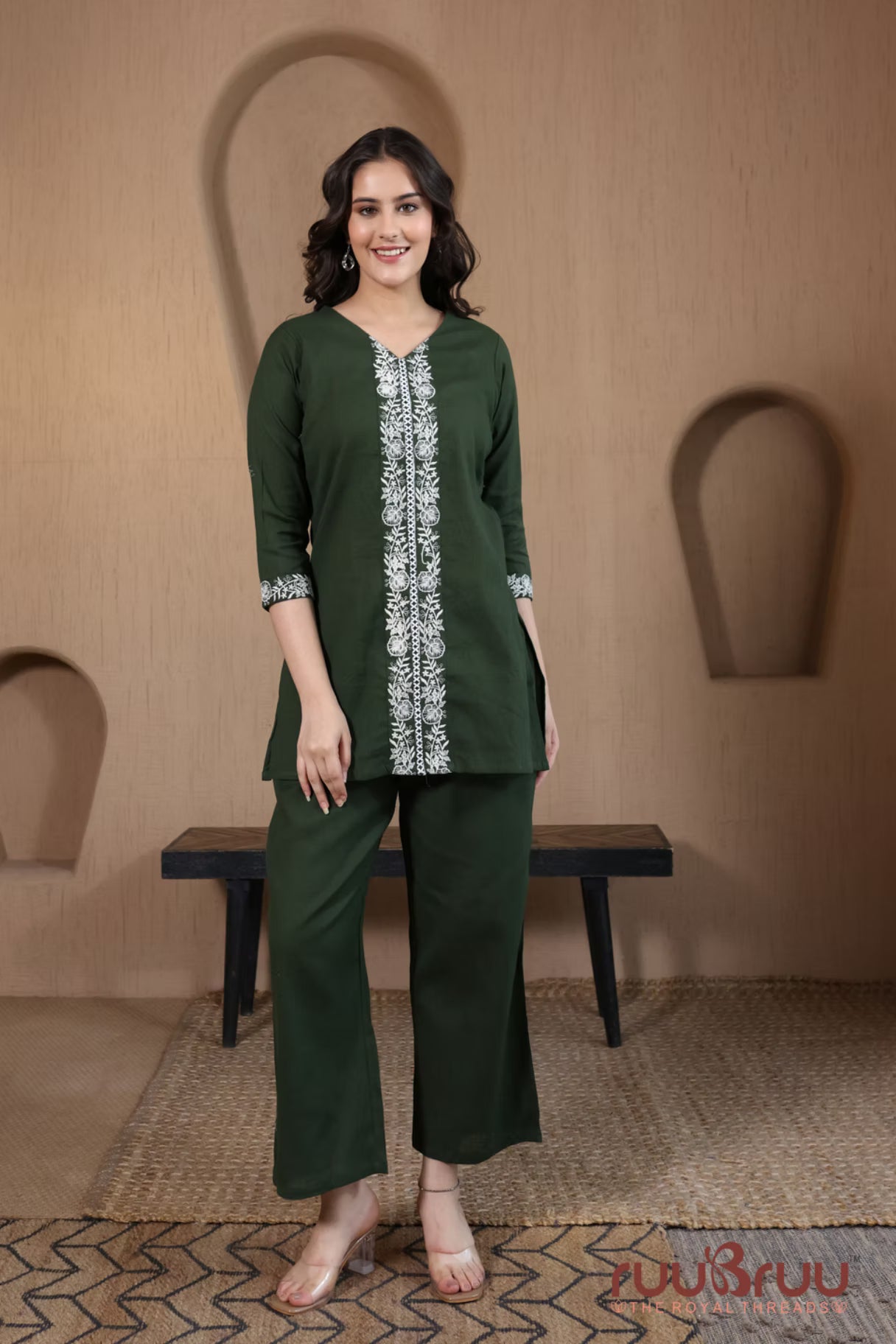 Premium Cotton Flex Cord Set with Exquisite Embroidery