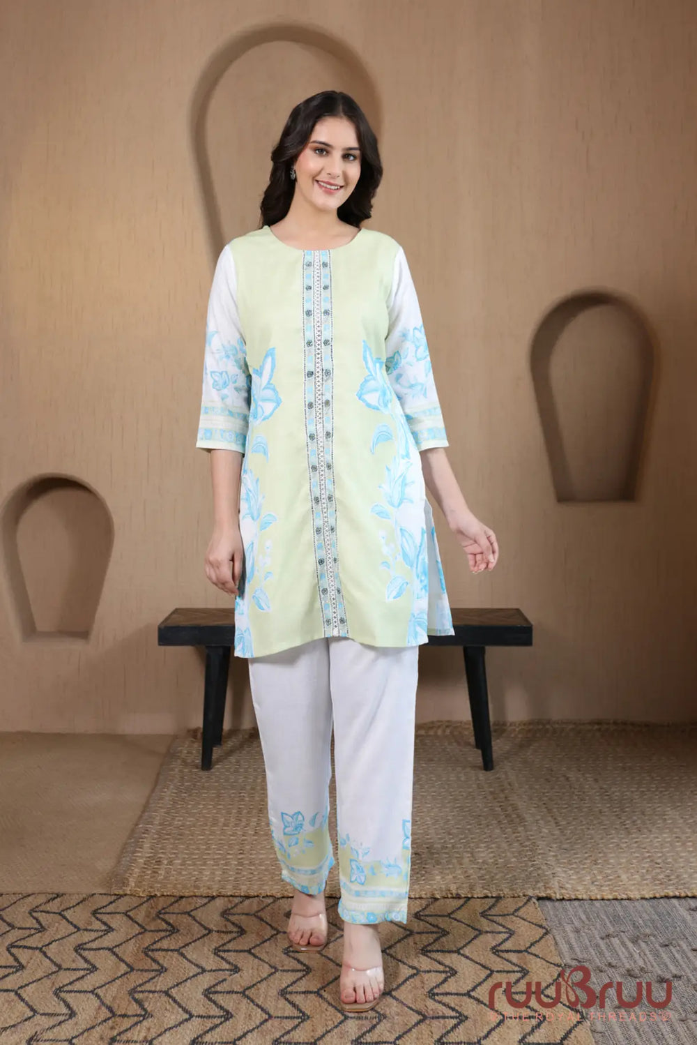 100% Cotton Linen Cord Set with Digital Print.