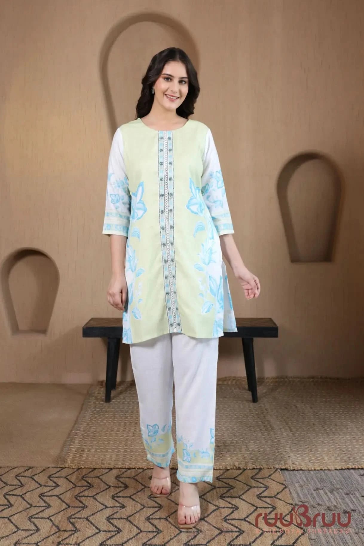 100% Cotton Linen Cord Set with Digital Print.