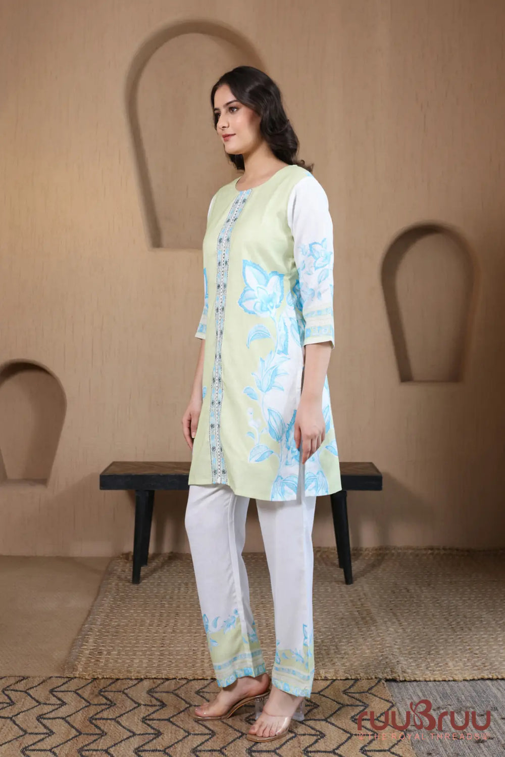 100% Cotton Linen Cord Set with Digital Print.