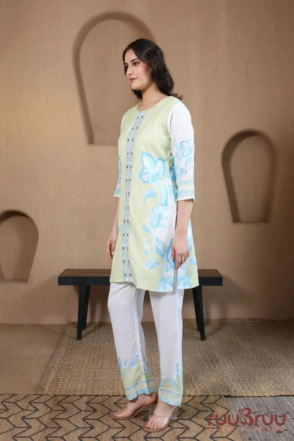 100% Cotton Linen Cord Set with Digital Print.