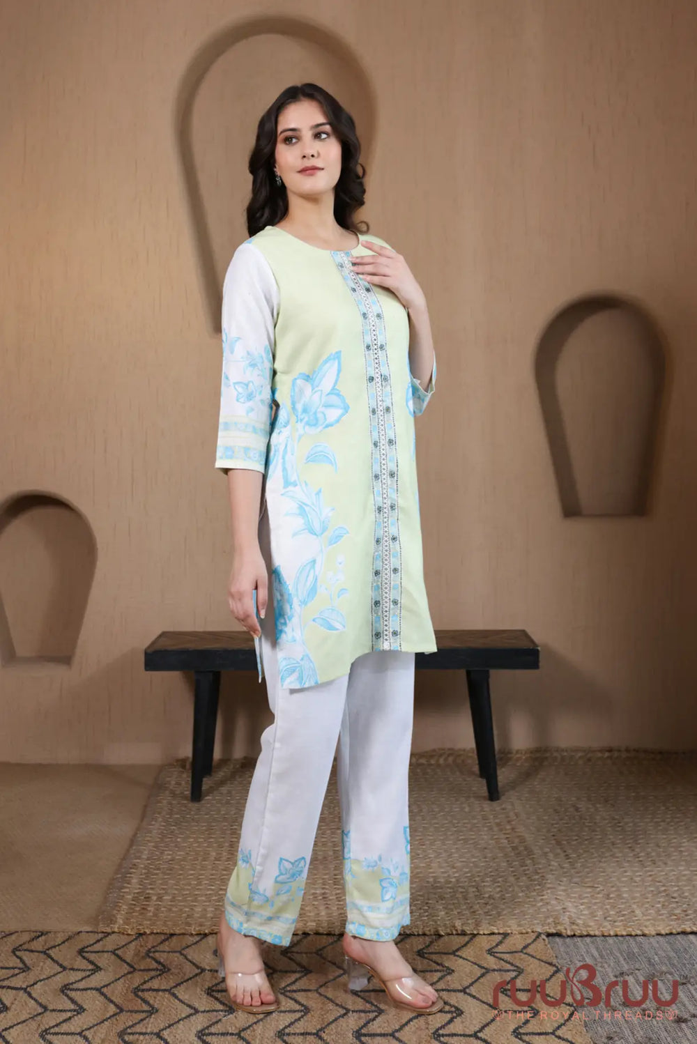 100% Cotton Linen Cord Set with Digital Print.