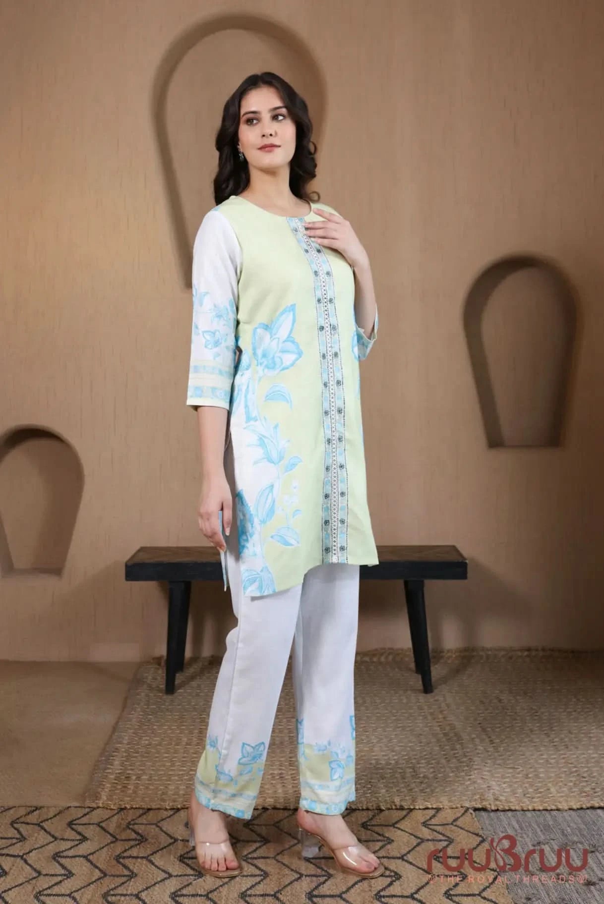 100% Cotton Linen Cord Set with Digital Print.