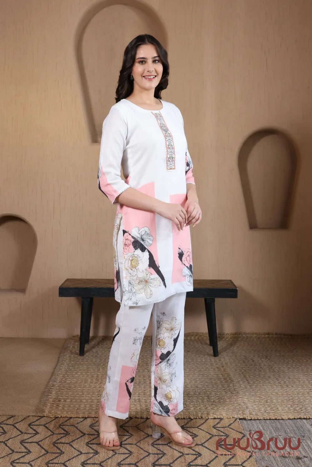 100% Cotton Linen Cord Set with Digital Print 2.