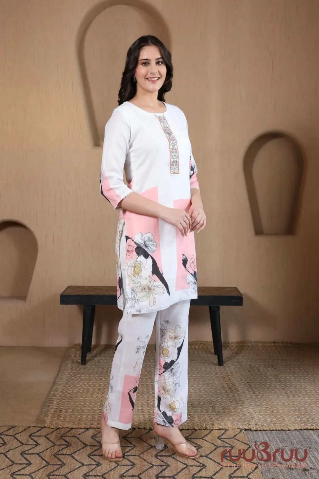 100% Cotton Linen Cord Set with Digital Print 2.