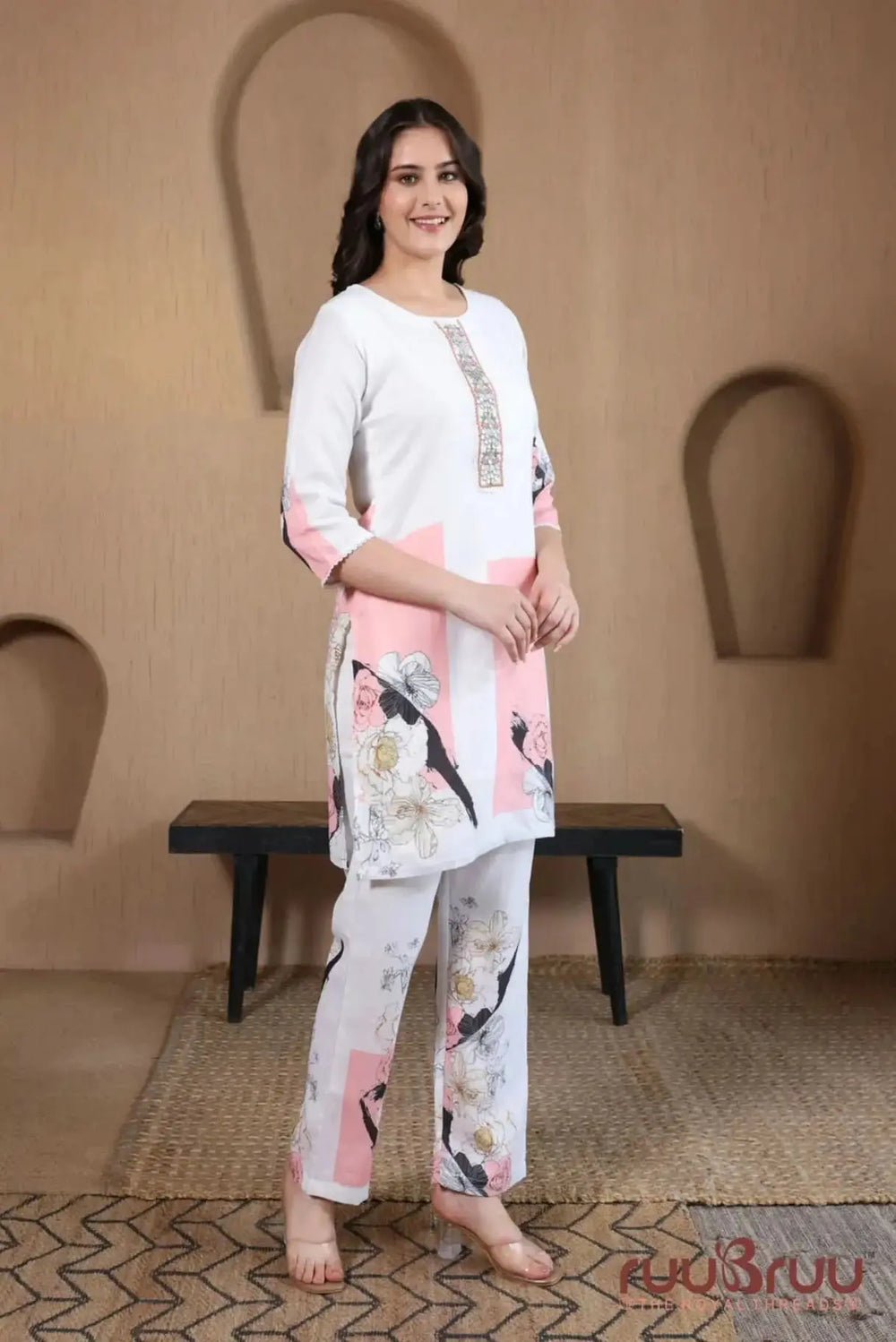100% Cotton Linen Cord Set with Digital Print 2.