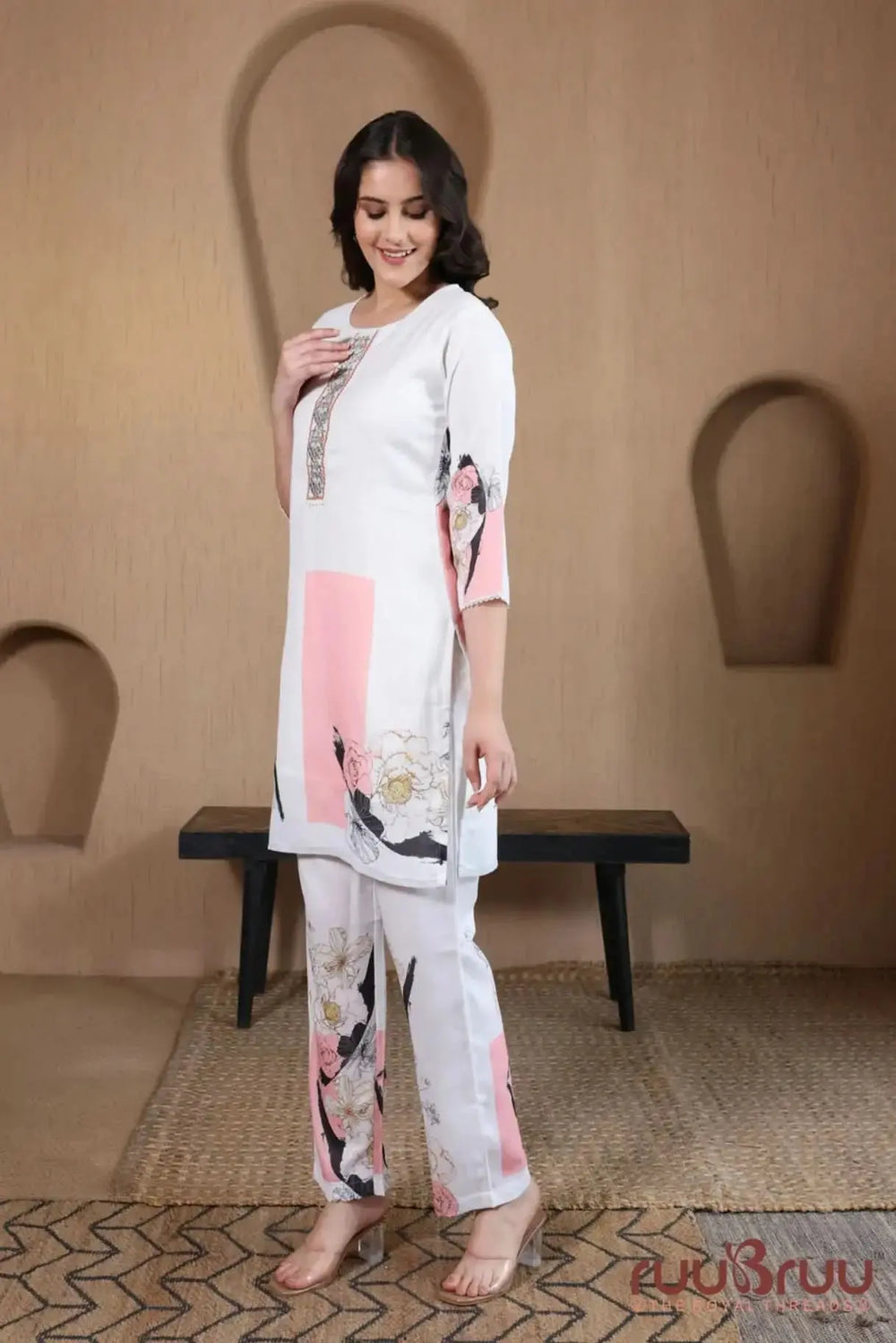 100% Cotton Linen Cord Set with Digital Print 2.