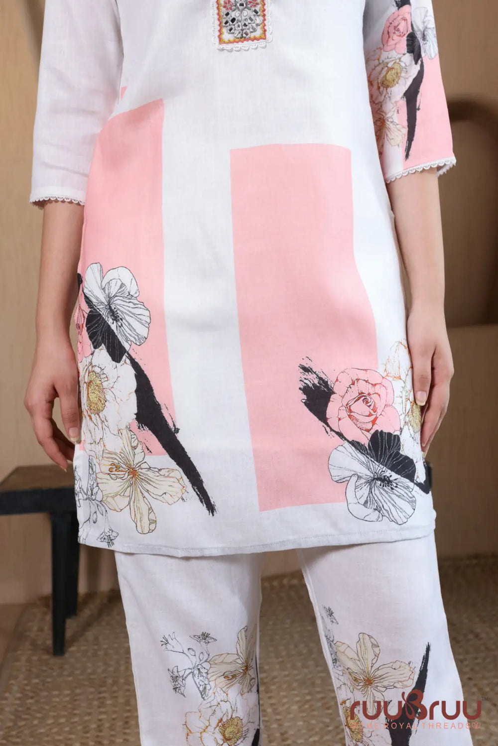 100% Cotton Linen Cord Set with Digital Print 2.