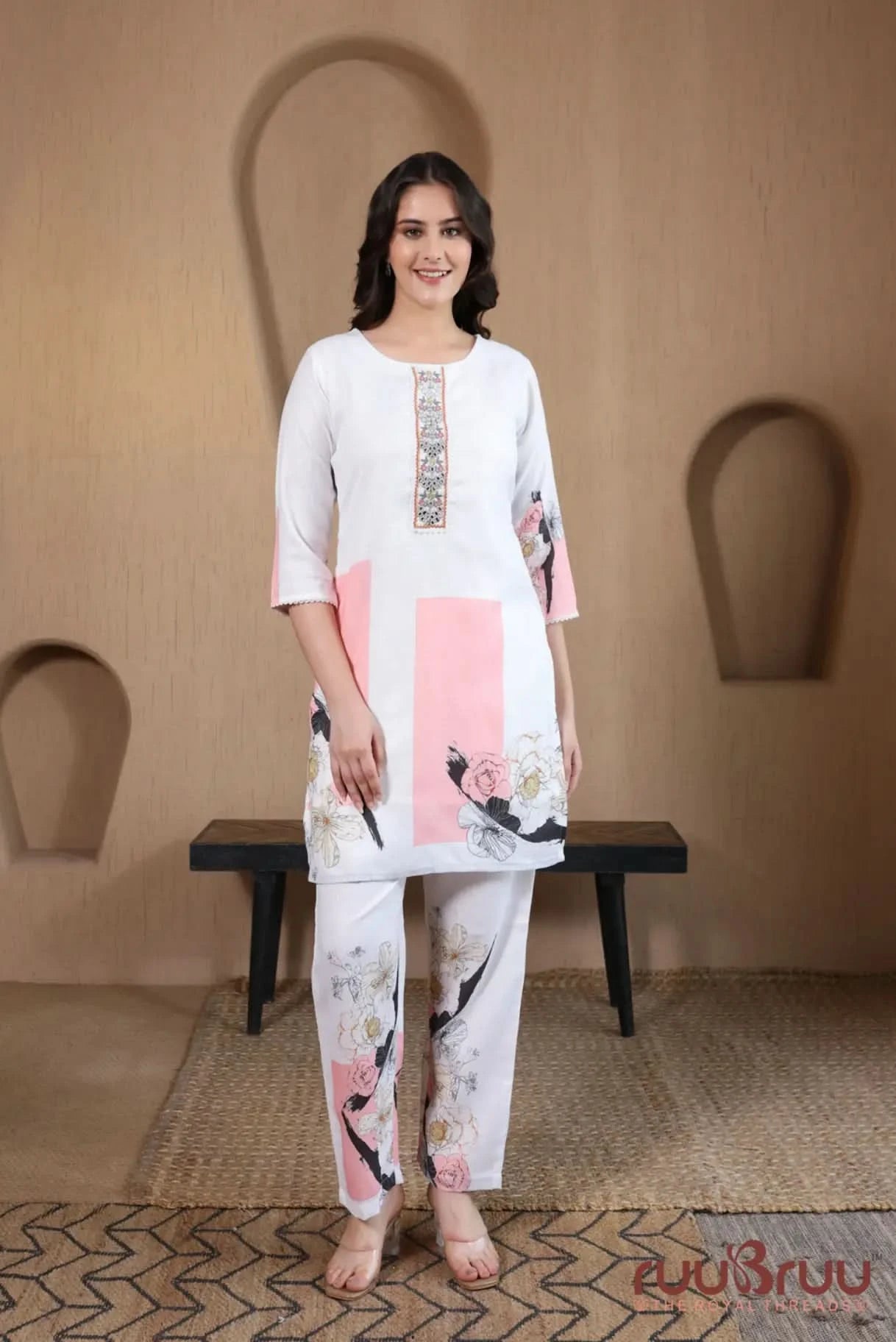 100% Cotton Linen Cord Set with Digital Print 2.