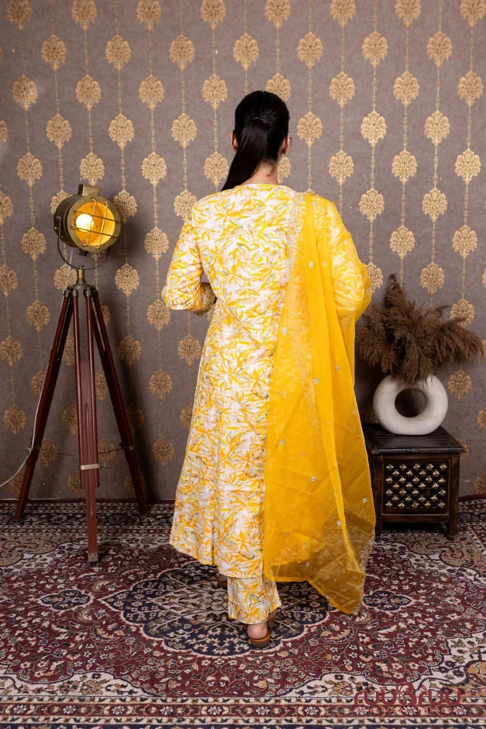 60’s Cotton Ladies Suit with Embroidered Neck.