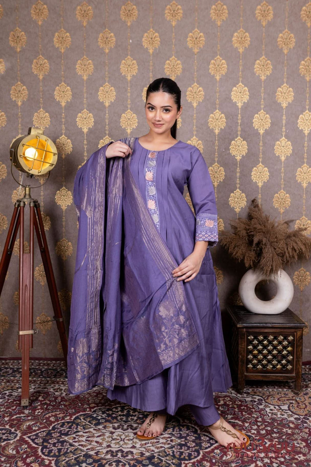 Pure Modal Ladies Suit with Pure Muslin Kasab Zari Dupatta.