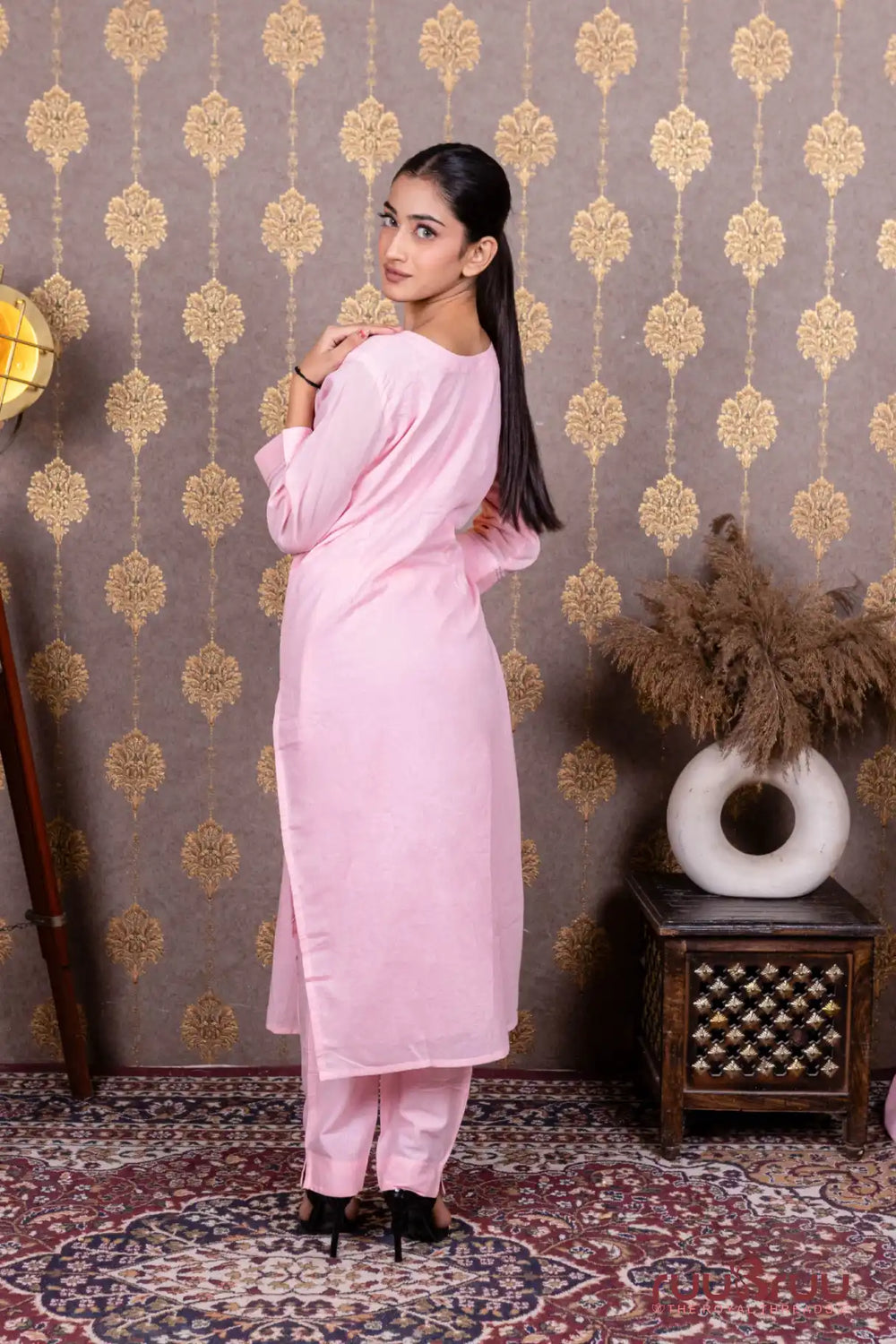 Pure Mal Cotton Ladies Suit with Embroidery Work.