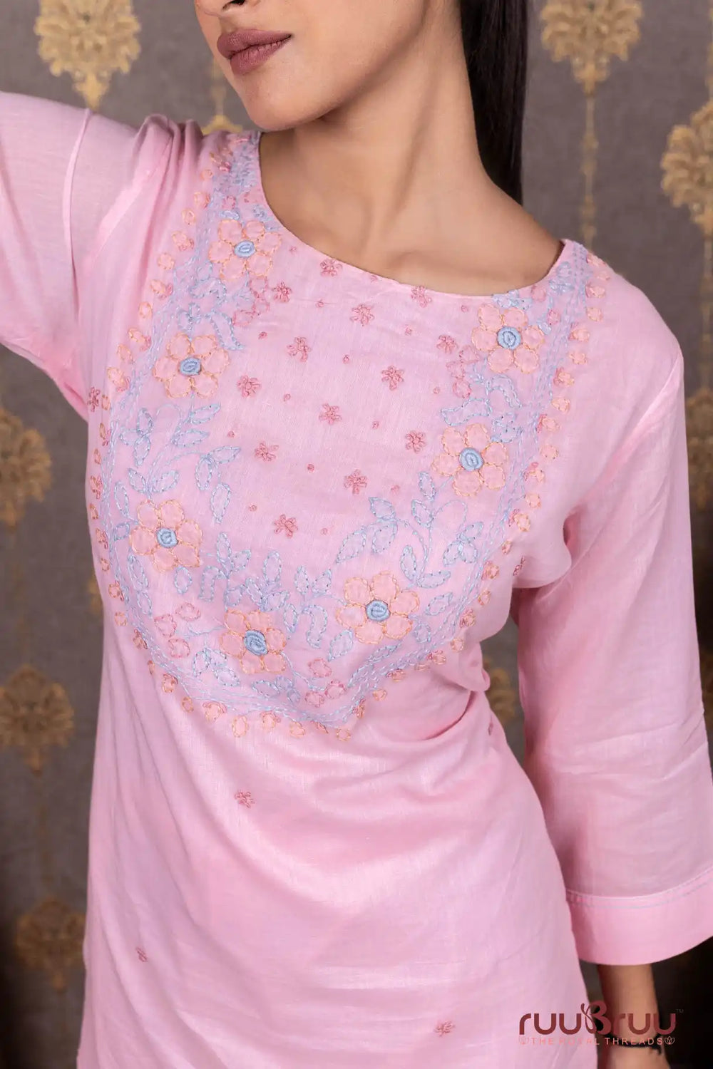 Pure Mal Cotton Ladies Suit with Embroidery Work.