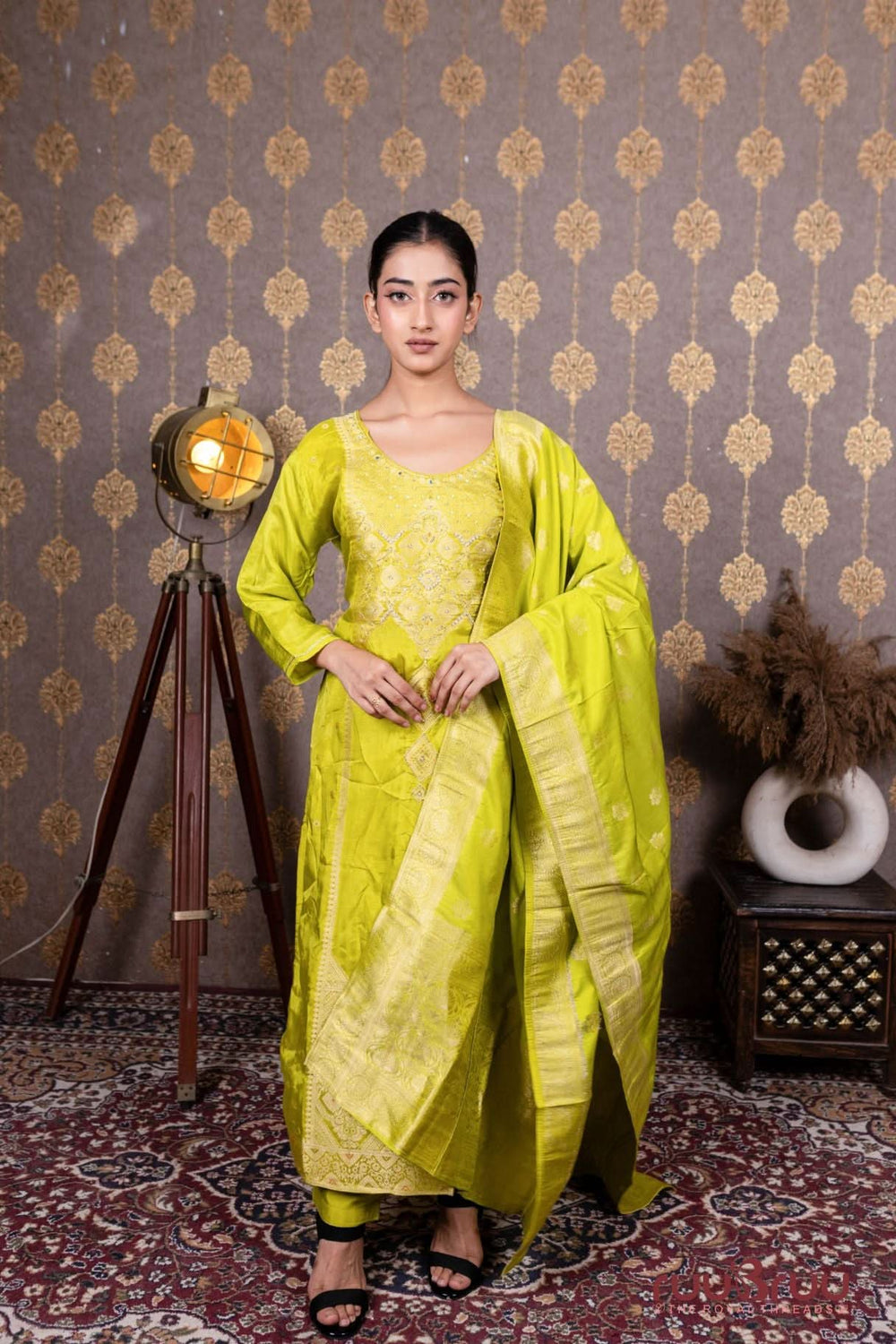 Banarasi Dola Silk Ladies Suit with Banarasi Dola Silk Dupatta.