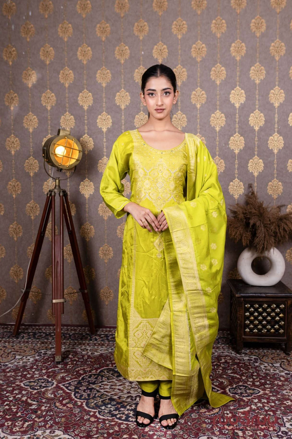 Banarasi Dola Silk Ladies Suit with Banarasi Dola Silk Dupatta.