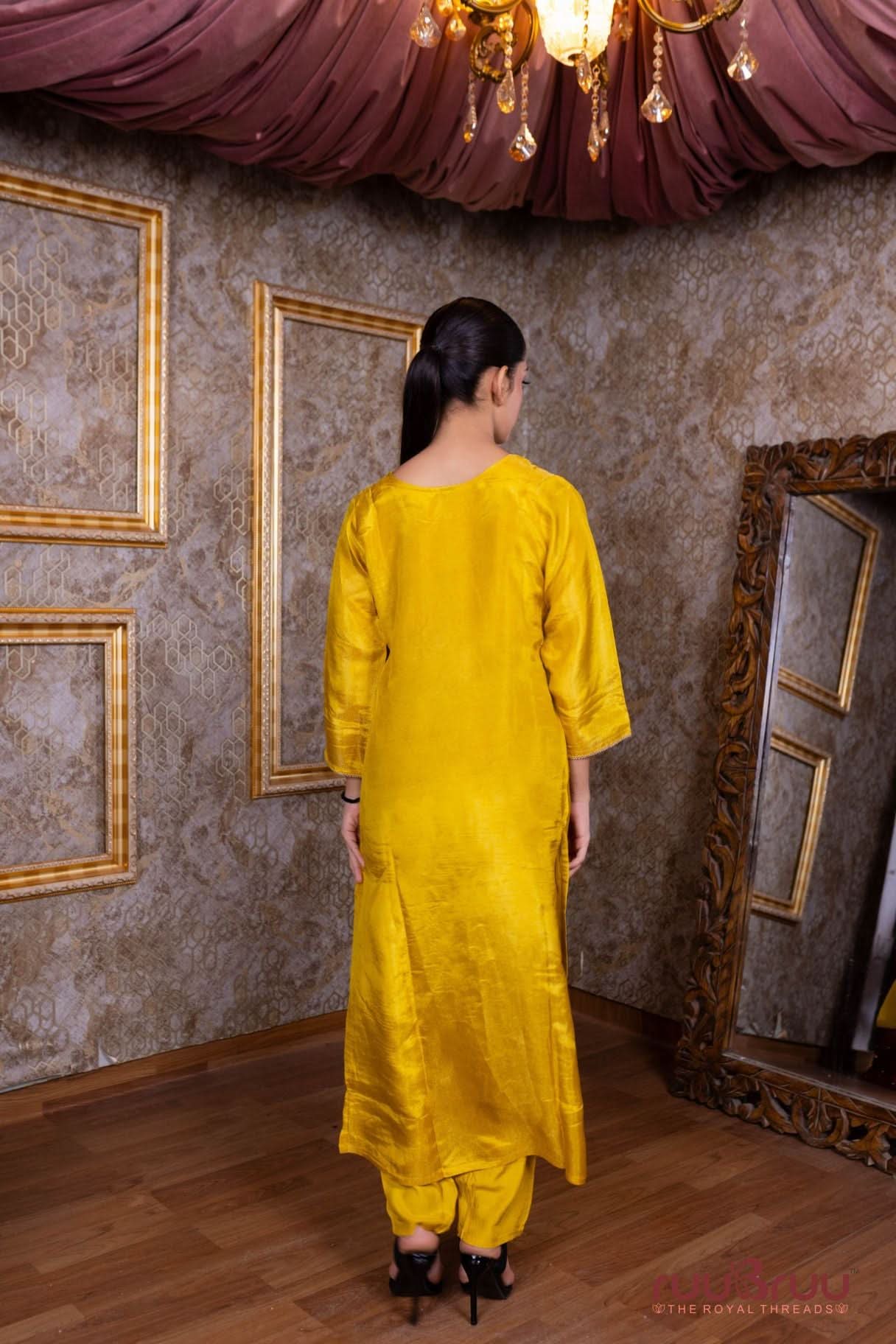 Pure Silk Shimmer Ladies Suit with Premium Embroidery.