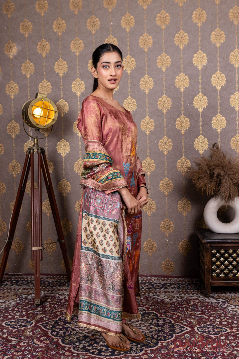 Pure Silk Shimmer Ladies Suit with Dori Embroidery.