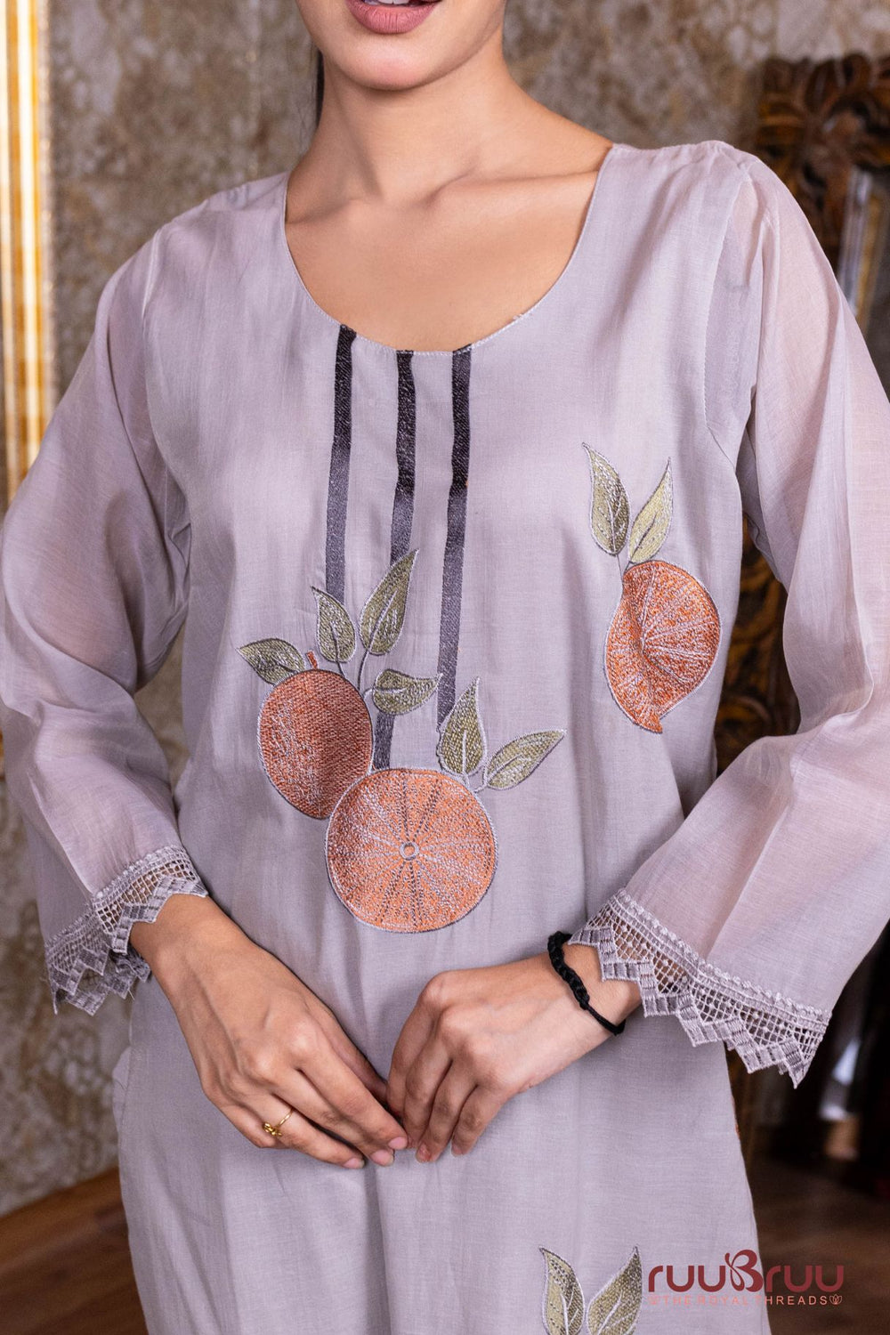 Pure Chanderi Ladies Suit with Premium Embroidery.
