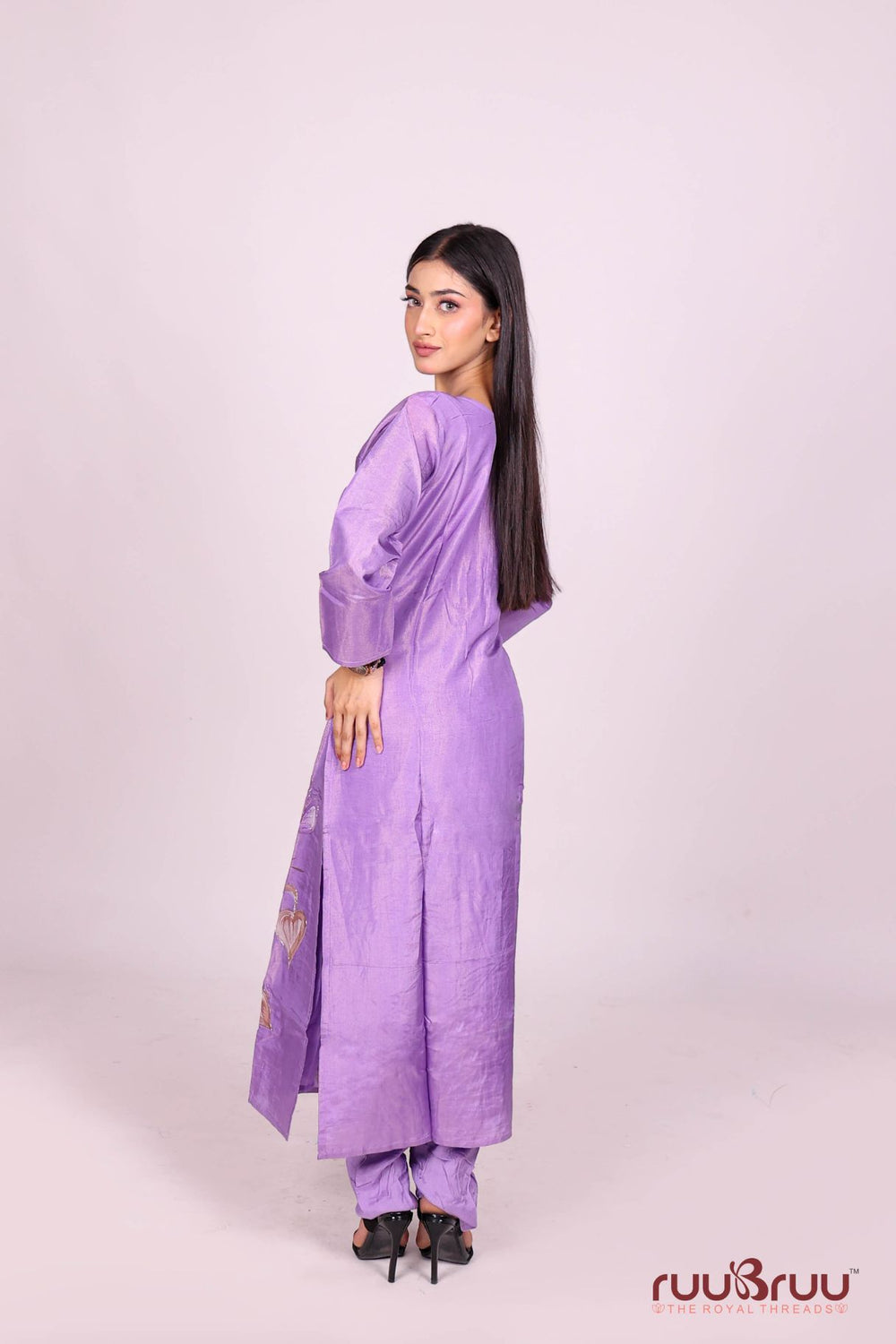 Pure Silk Shimmer Ladies Suit with Premium Zari Embroidery Work.