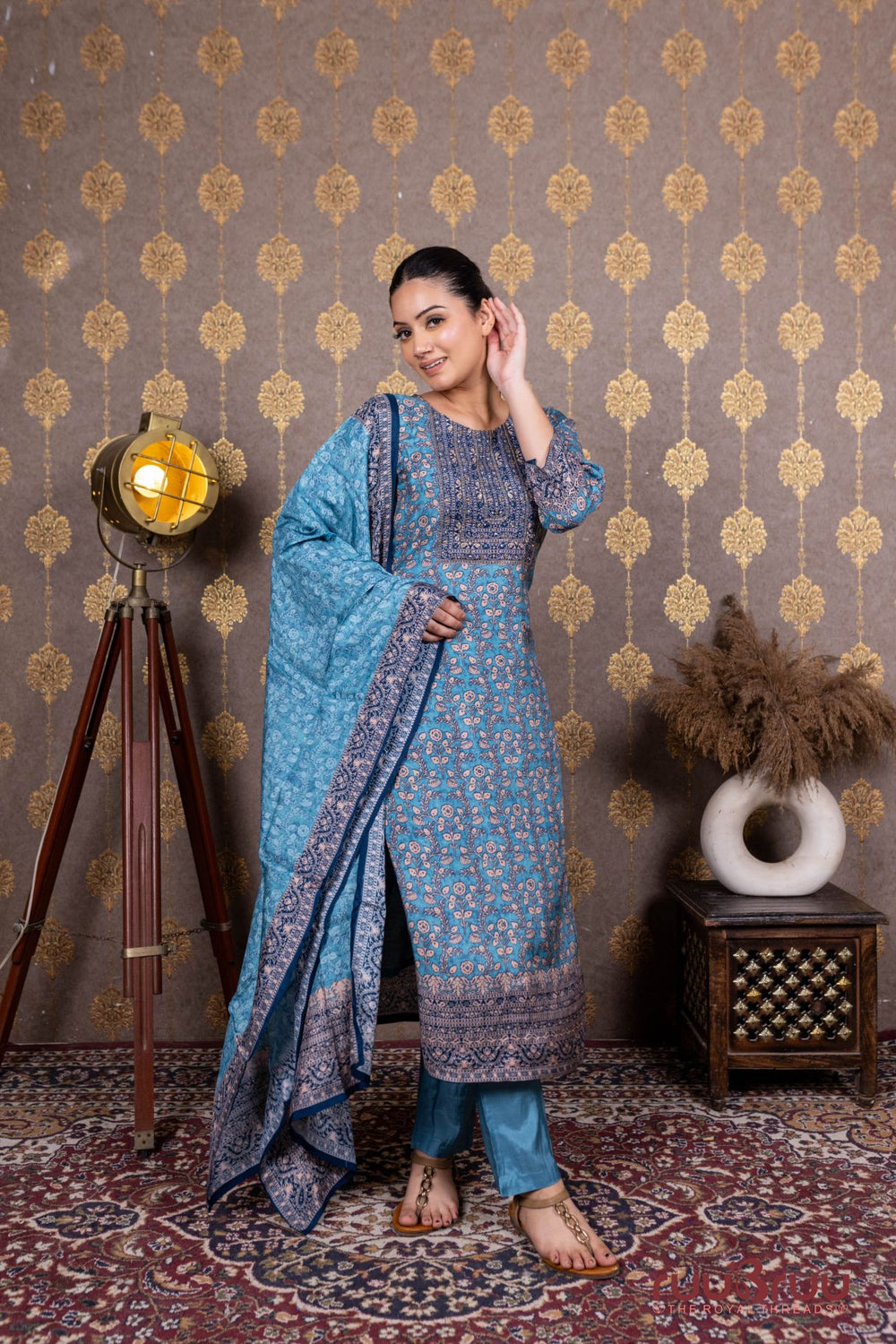 Pure Masleen Ladies Suit with Digital Print.