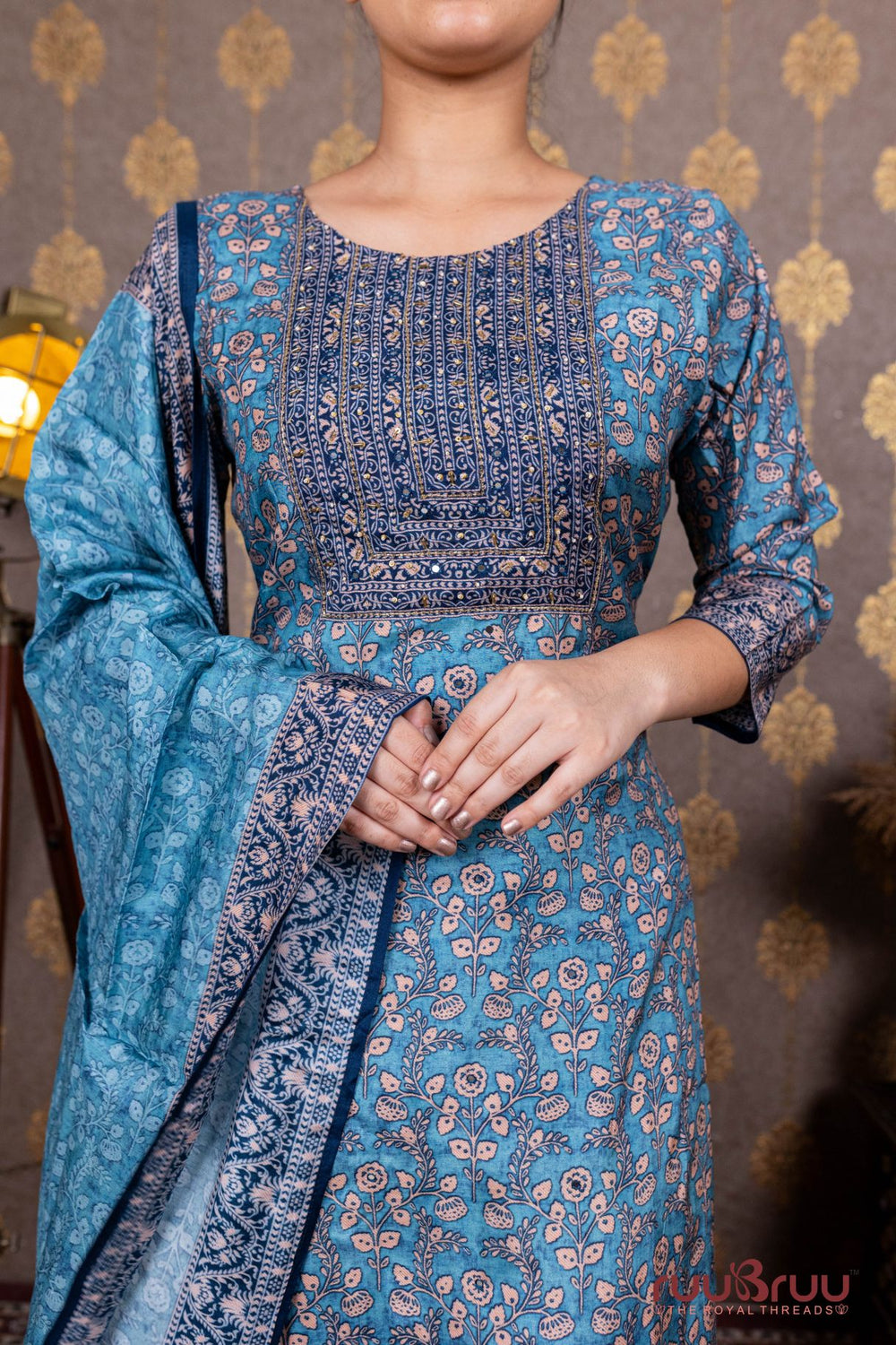 Pure Masleen Ladies Suit with Digital Print.