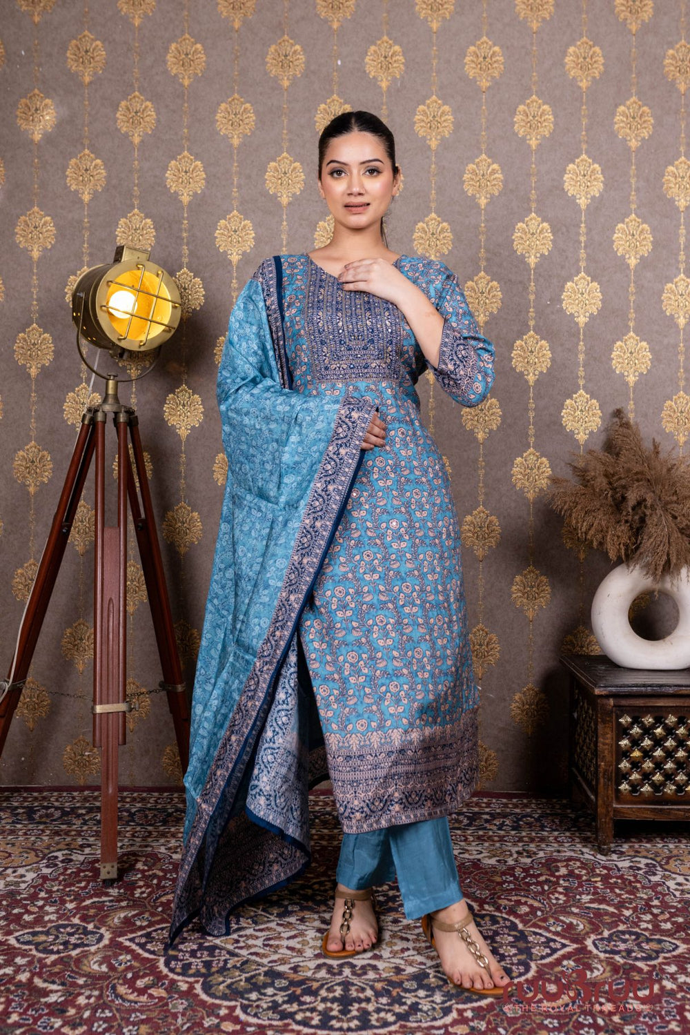 Pure Masleen Ladies Suit with Digital Print.