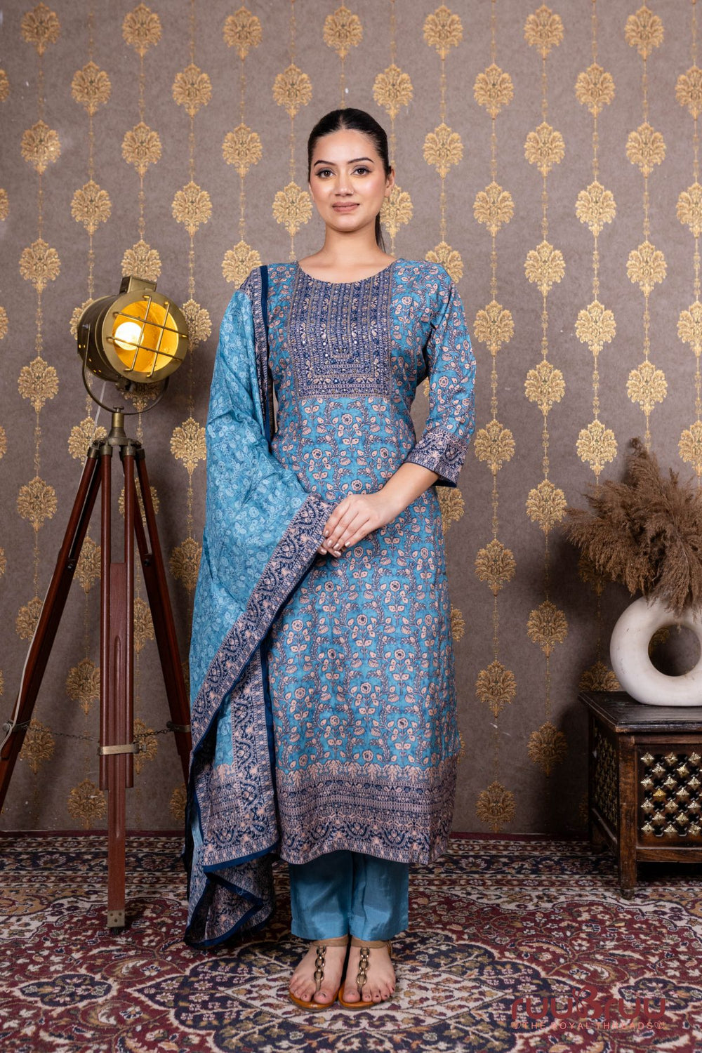 Pure Masleen Ladies Suit with Digital Print.