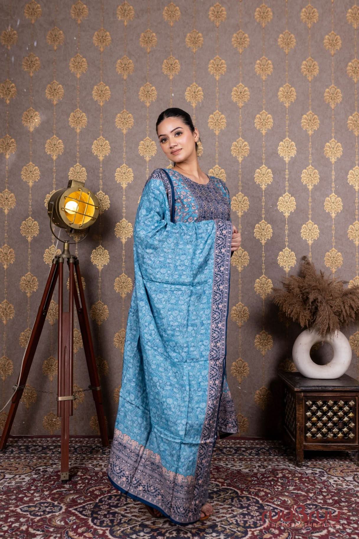 Pure Masleen Ladies Suit with Digital Print.
