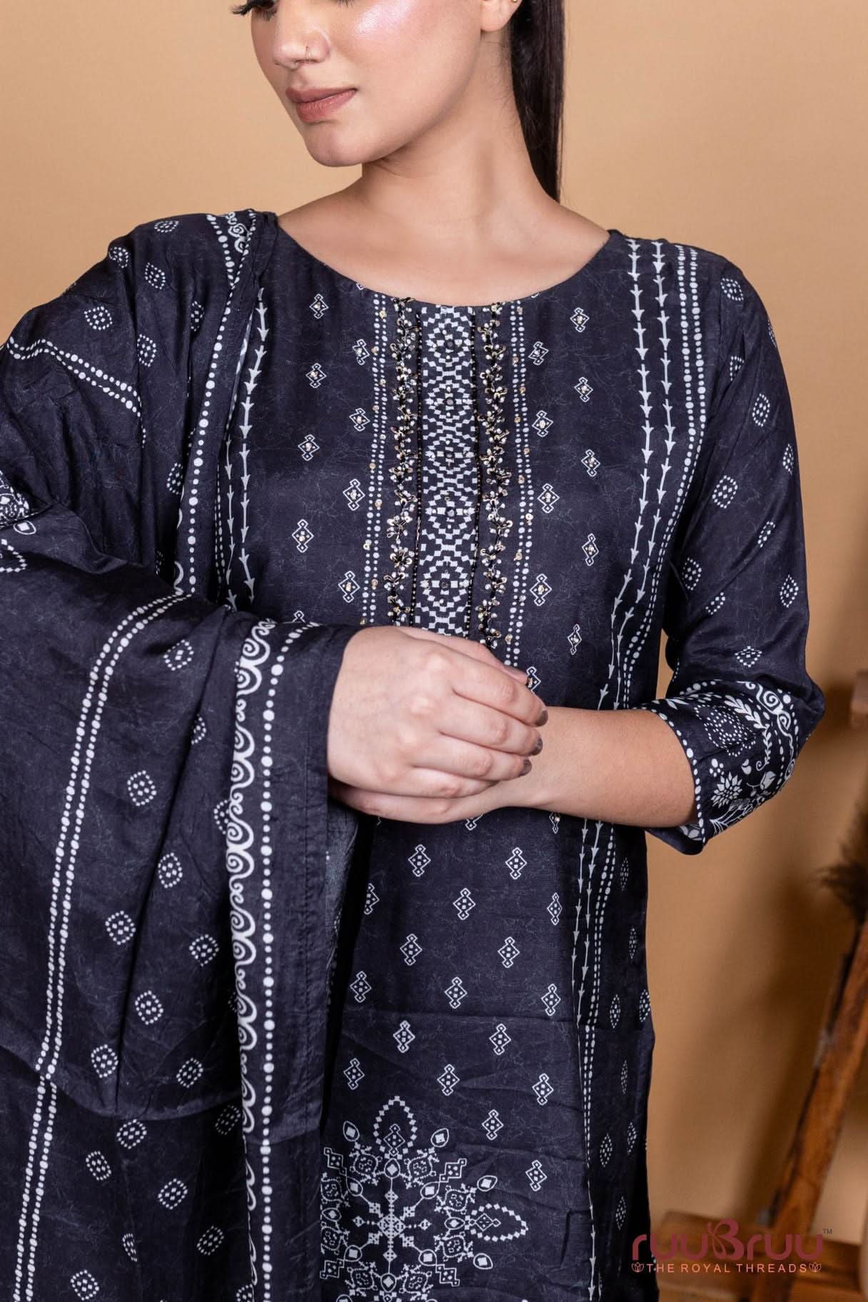 Pure Masleen Ladies Suit with Digital Print.