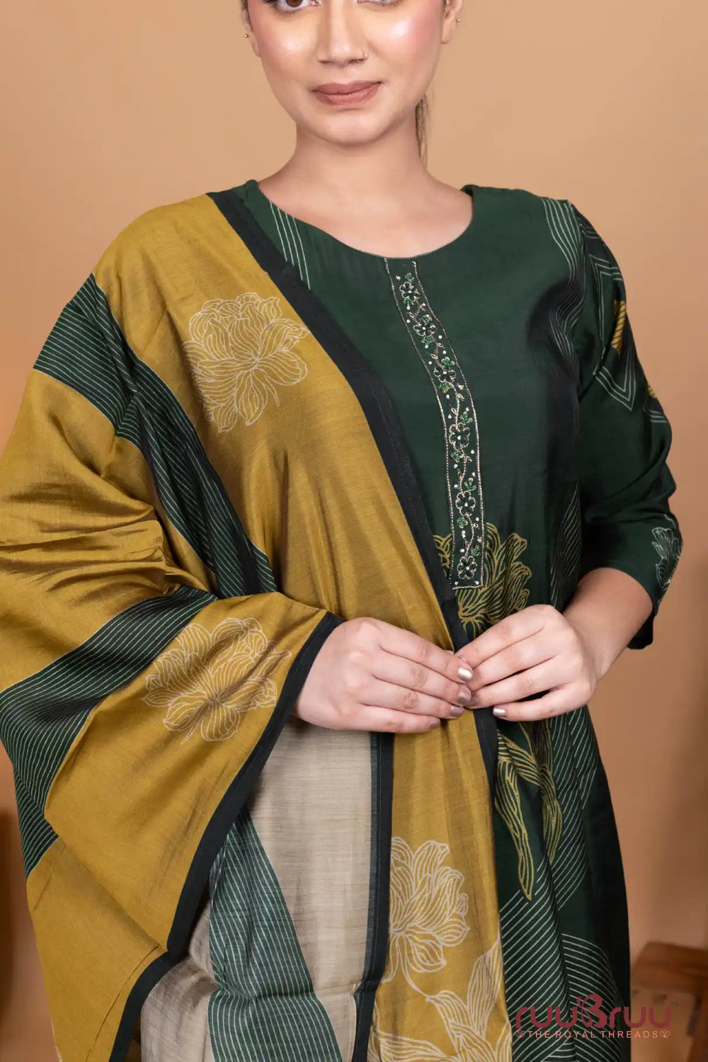 Roman Silk Ladies Suit with Digital Print.