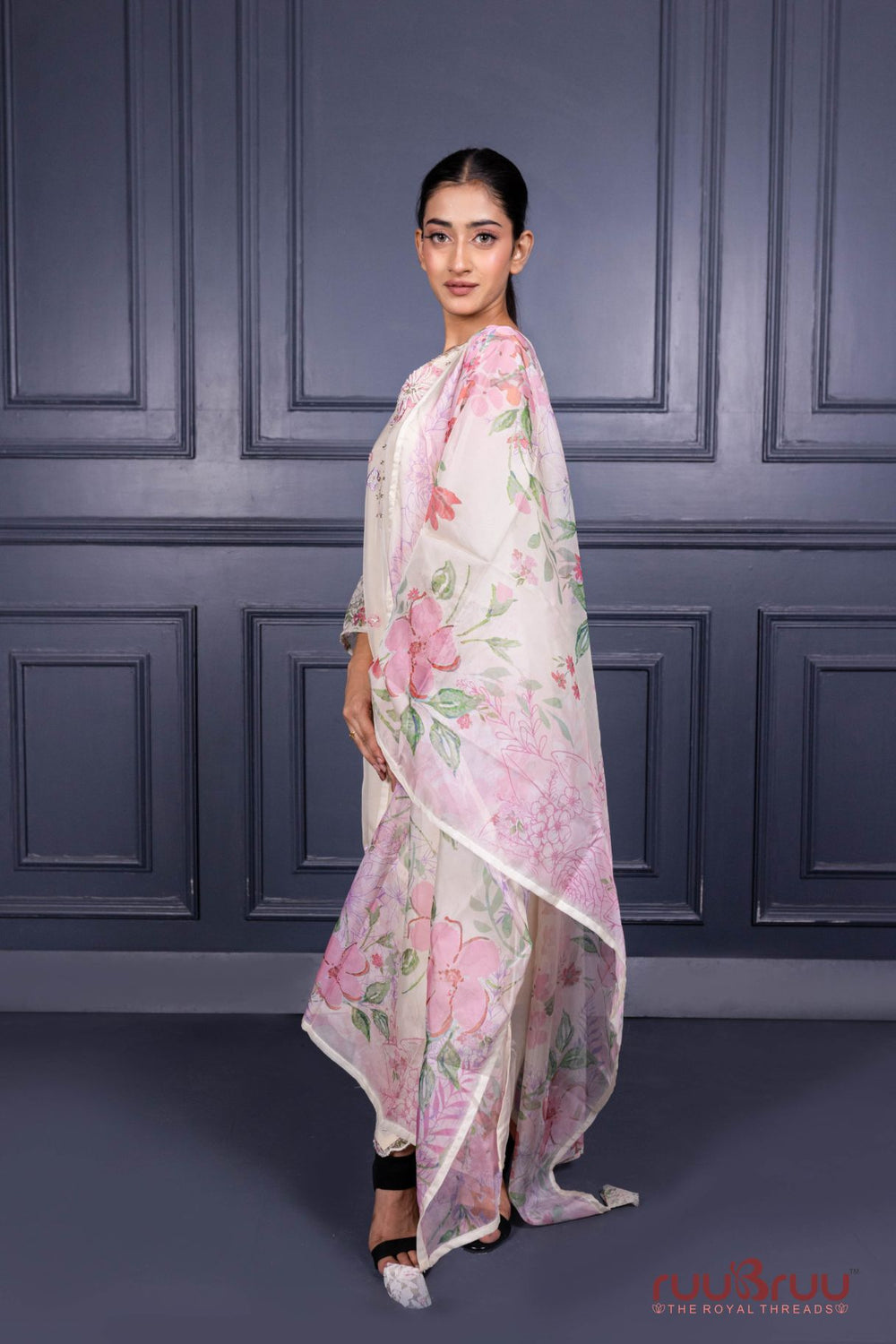 Premium Organza Silk Ladies Suit with Handwork & Embroidery.