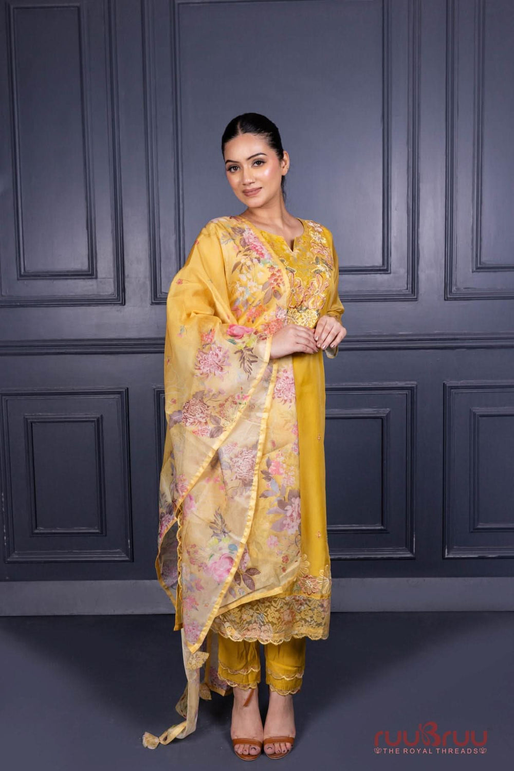 Premium Organza Silk Ladies Suit with Handwork & Embroidery.