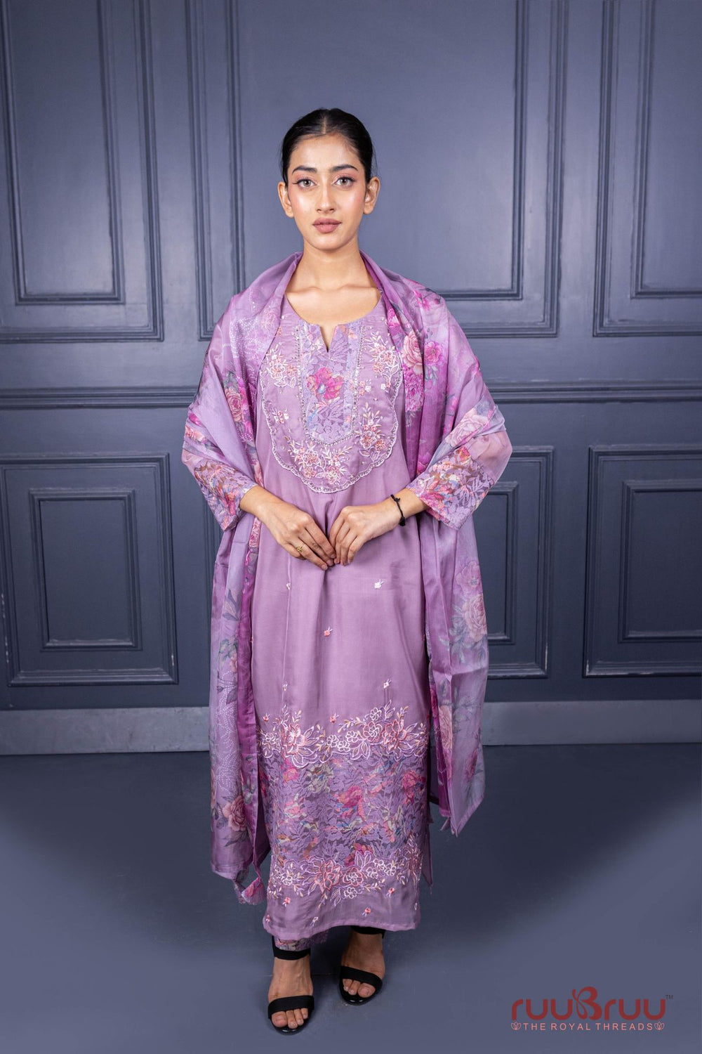 Premium Organza Silk Ladies Suit with Handwork & Embroidery.