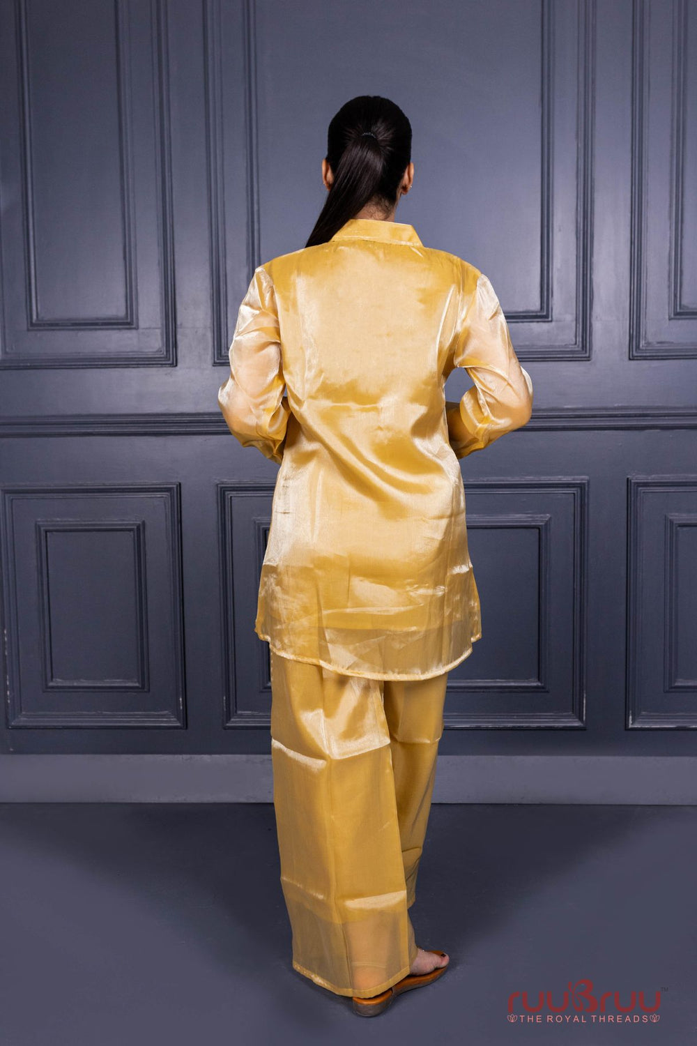 Premium Viscose Silk Cord Set with Designer Culottes-Style Pant
