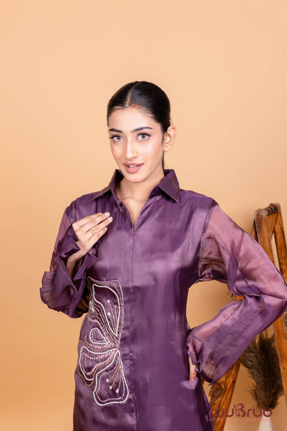 Premium Viscose Silk Cord Set with Designer Culottes-Style Pant