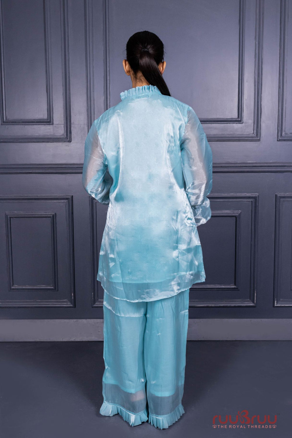 Premium Viscose Silk Cord Set with Designer Culottes-Style Pant