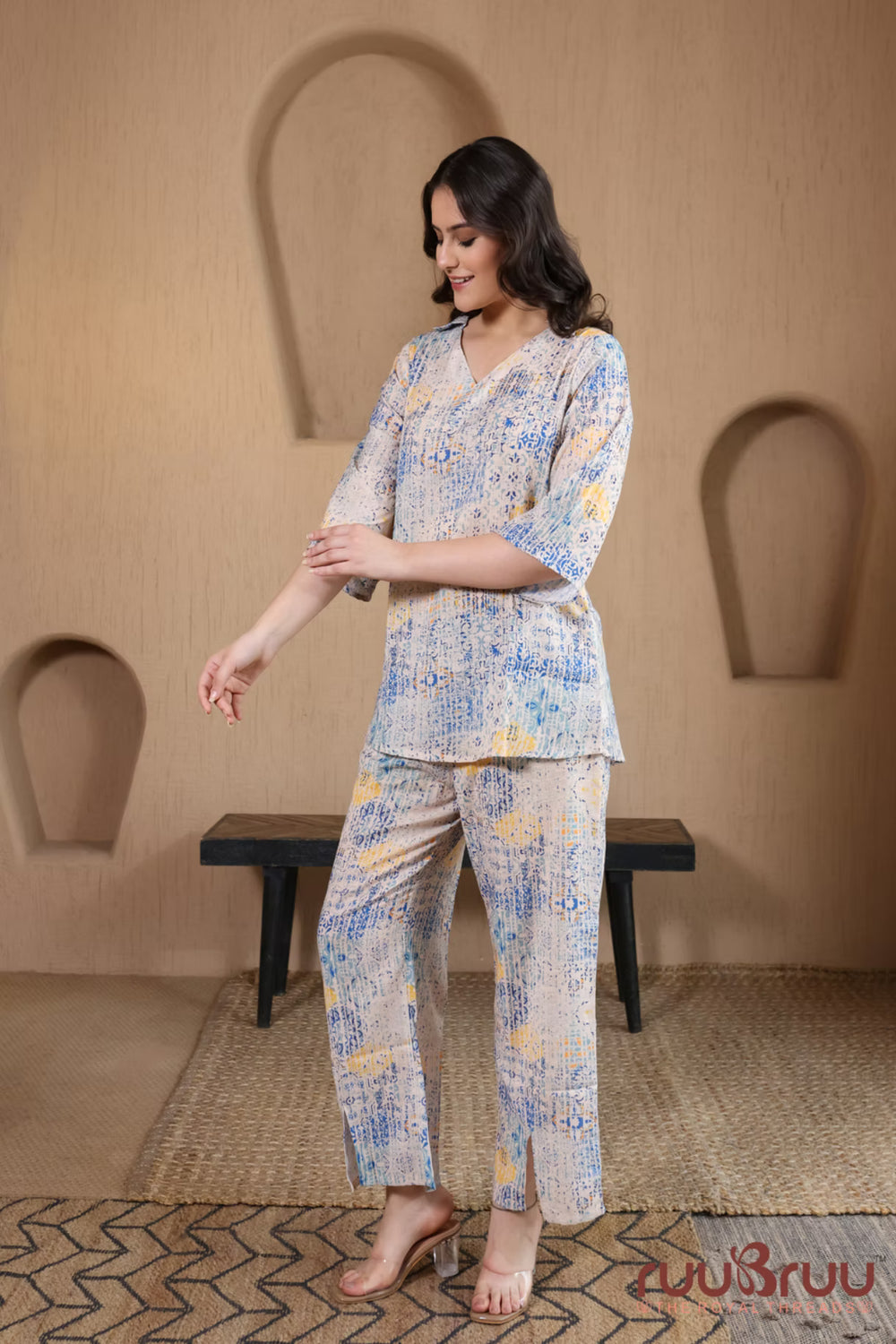 Premium Viscose Rayon Cord Set Multi color.