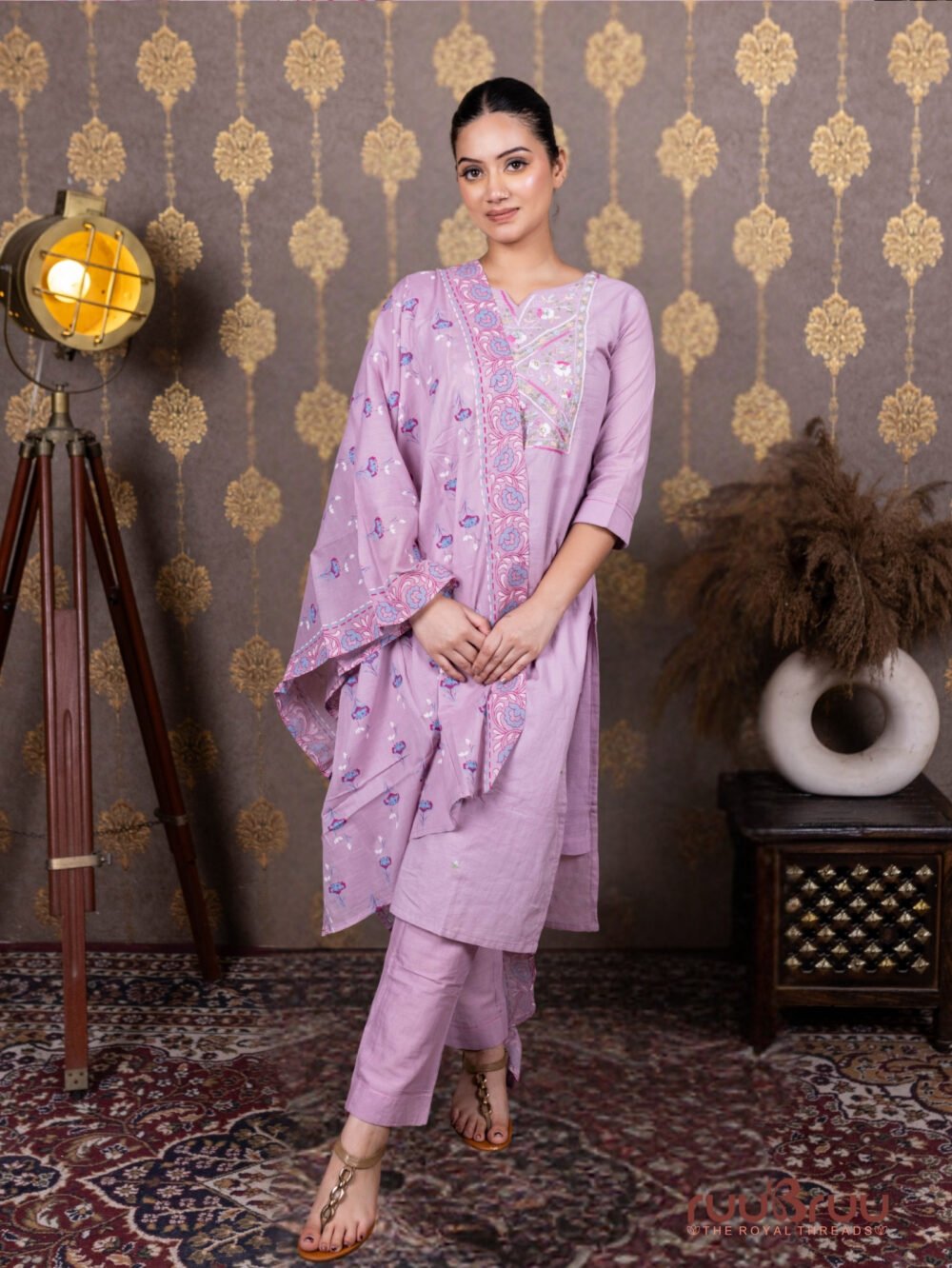Pure Cotton Ladies Suit with Mal Cotton Dupatta.