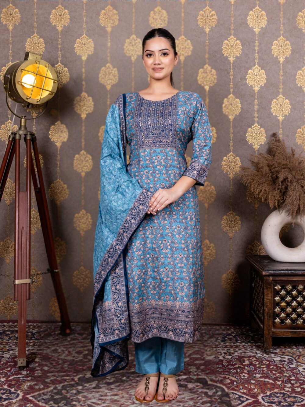 Pure Masleen Ladies Suit with Digital Print.