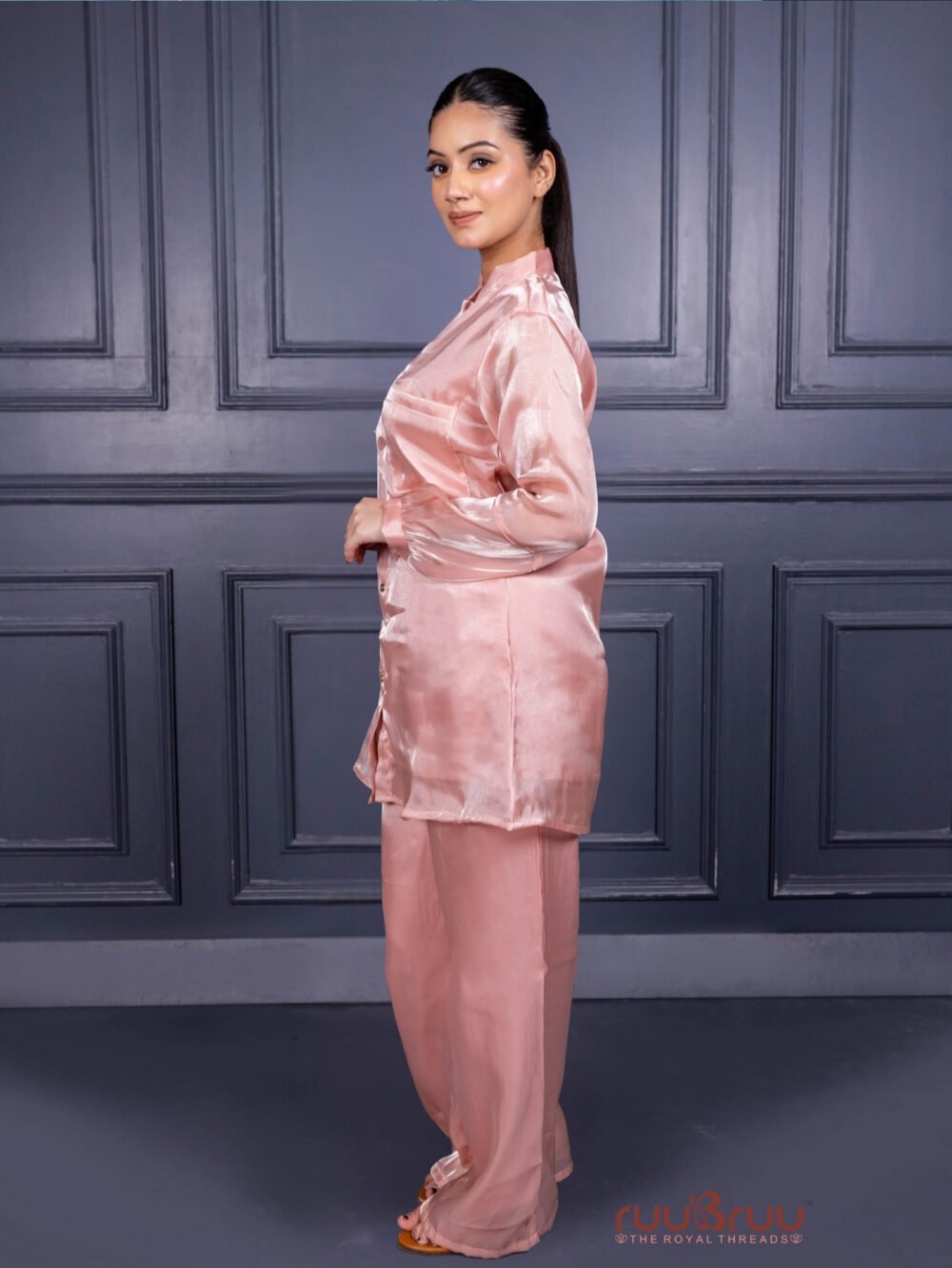 Premium Viscose Silk Cord Set with Designer Culottes-Style Pant